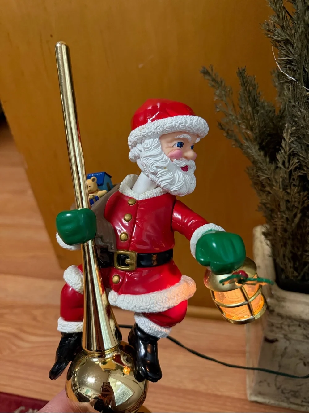 Red Santa Figurine Holiday Lamp - Festive Home Holiday Decor